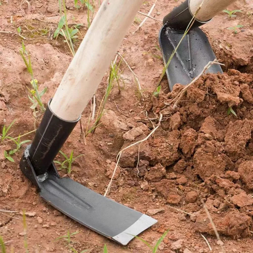 Durable Forged Garden Hoe – Outdoor Weeding Tool for Soil Digging & Planting